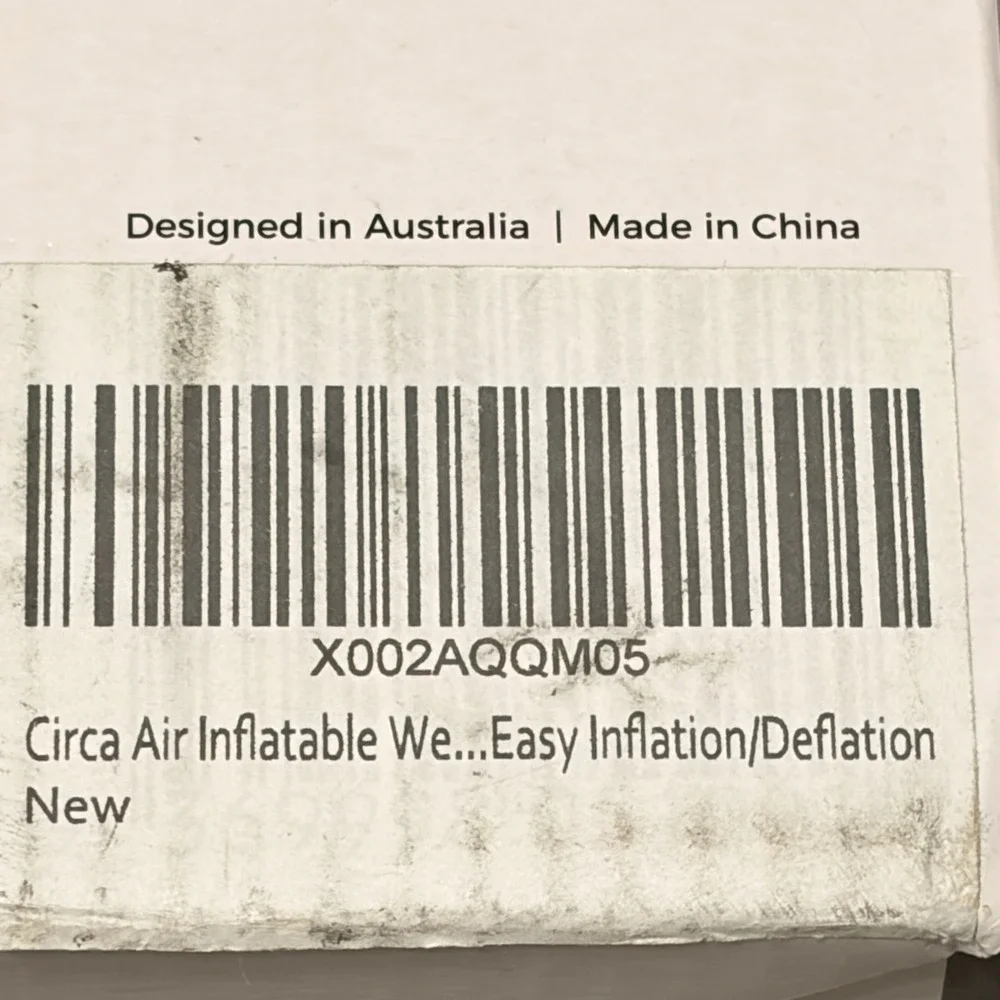 Circa Air Inflatable Wedge Pillow 24x24x8 Travel Portable Gray with Cover Bag